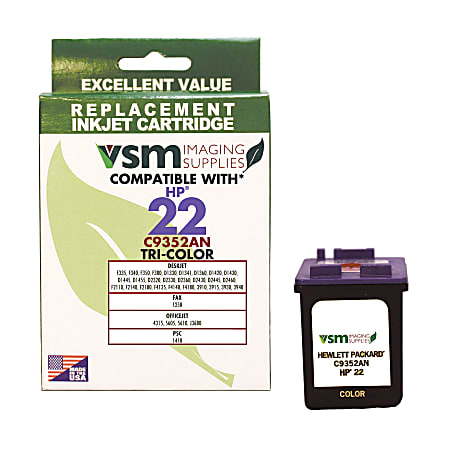 VSM VSMC9352AN Remanufactured Color Ink Cartridge Replacement For HP 22 / C9352AN