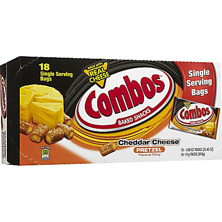 Combos Snack Cheddar Cheese Pretzel 1.8 Oz Box Of 12 - Office Depot