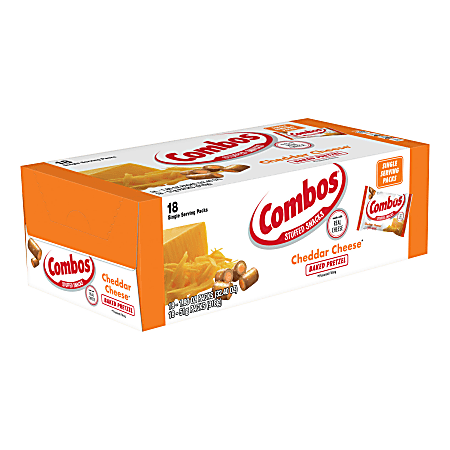 Combos® Snack, Cheddar Cheese Pretzel, 1.8 Oz, Box Of 12