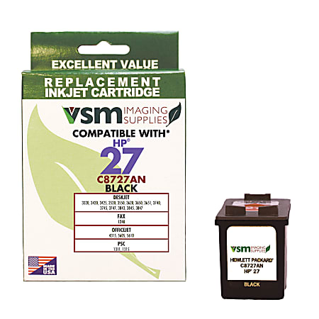 VSM VSMC8727AN Remanufactured Black Ink Cartridge Replacement For HP 27 / C8727AN