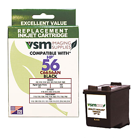 VSM VSMC6656AN Remanufactured Black Ink Cartridge Replacement For HP 56 / C6656AN