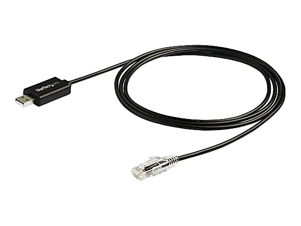 StarTech.com 6 ft. / 1.8 m Cisco USB Console Cable - USB to RJ45 Rollover Cable - Transfer rates up to 460Kbps - M/M - First End: 1 x 4-pin Type A Male USB - Second End: 1 x RJ-45 Male Network - 460 kbit/s - Nickel Plated Connector - 28 AWG - Black