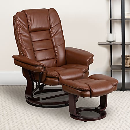 Flash furniture contemporary leather recliner and ottoman base 2025