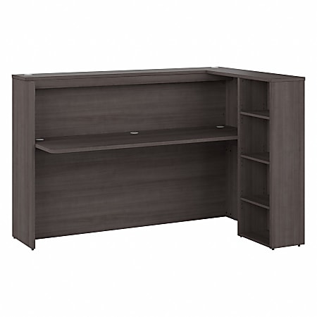 Bush Business Furniture Studio C 72"W Reception Computer Desk With Shelves, Storm Gray, Standard Delivery