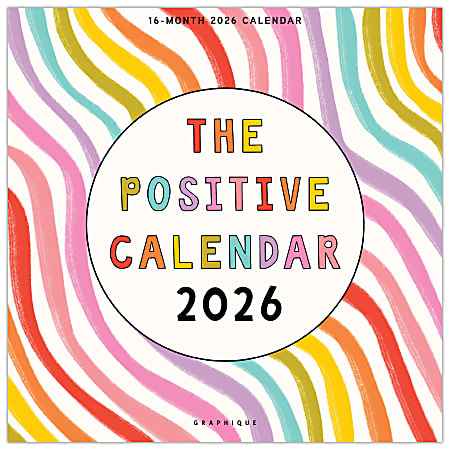 2026 Graphique Inspirational Monthly Wall Calendar, Positive, 12" x 12", January To December, CY06526