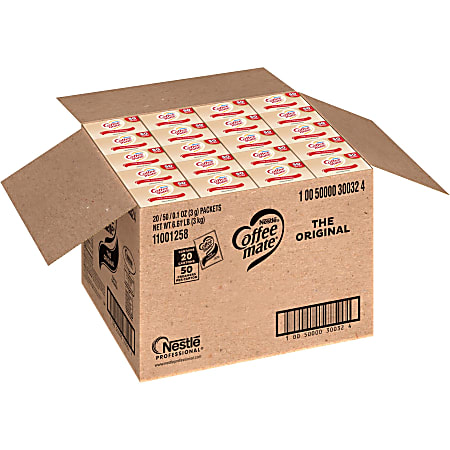 NestlÃ©® Coffee-mate® Coffee Creamer Original - powder packets - Original Flavor - 0.01 lb (0.11 oz) - 1000/Carton - 50 Per Box