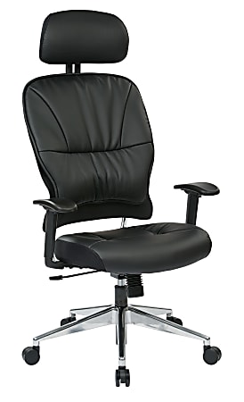 Office Star™ Space Seating 32 Series Ergonomic Eco Leather High-Back Manager's Chair, Black