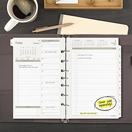 AT A GLANCE 2027 Daily Planner Two Page Per Day Refill Loose Leaf Desk ...