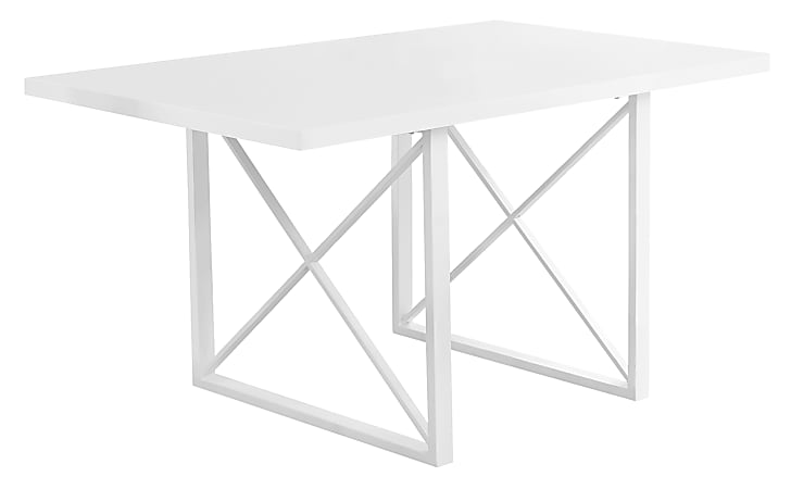 Monarch Specialties Alice Dining Table With 4 Chairs, 30"H x 60"W x 36"D, White