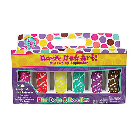 Do-A-Dot Art!™ Mini Felt Tip Markers, Island Bright, 2.5 Oz, Assorted Colors, Pack Of 6