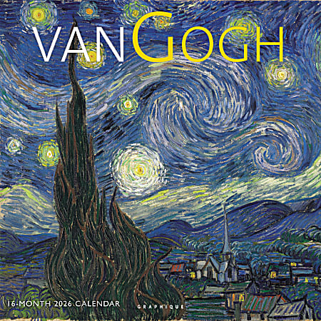 2026 Graphique Fine Arts Monthly Wall Calendar, 12" x 12", Van Gogh, January To December, CY2726