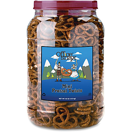 Office Snax Salted Mini Twists Pretzels, 40-Oz Tub