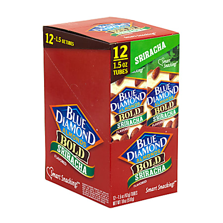 Blue Diamond Bold Almonds, Sriracha, 1.5 Oz, Pack Of 12 Pouches