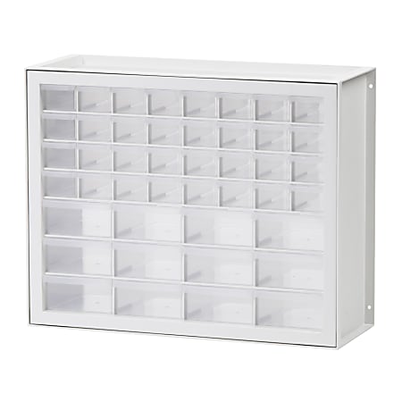 Iris 44-Drawer Parts Cabinet, 15-1/2”H x 19-1/2”W x 7”D, White/Clear