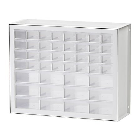 Iris 44-Drawer Parts Cabinet, 15-1/2”H x 19-1/2”W x 7”D, White/Clear