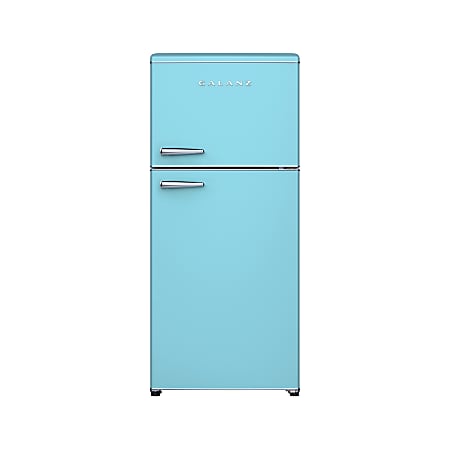 Galanz Retro 18 Cu. Ft. Dual Door Refrigerator, Retro Blue, Total Qty 1
