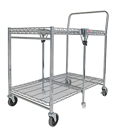 Bostitch® Large Stow-Away Folding Cart, 39" x 23-1/2" x 37-1/2", Chrome