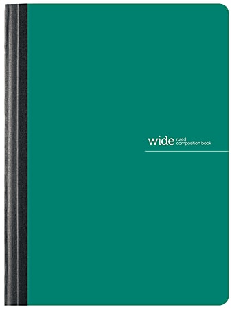Office Depot® Brand Poly Composition Book, 7-1/2" x 9-3/4", Wide Ruled, 80 Sheets, Green