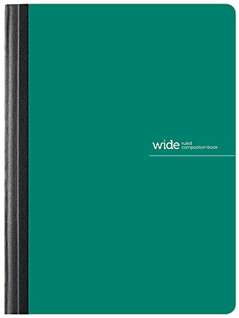 Office Depot® Brand Poly Composition Book, 7-1/4" x 9-3/4", Wide Ruled, 80 Sheets, Green