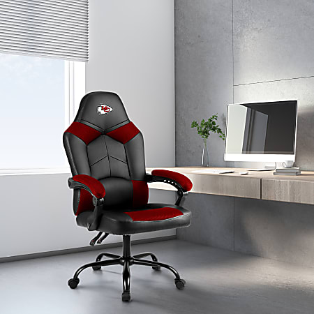 Imperial Adjustable Oversized Vinyl High Back Office Task Chair NFL Kansas City Chiefs BlackRed ODP Business Solutions