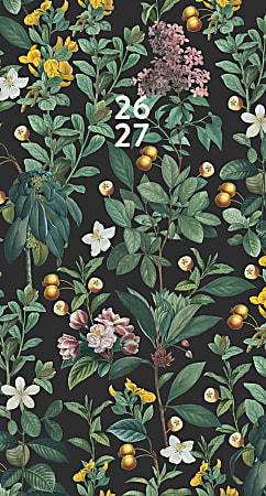 2026-2027 Willow Creek Press 2-Year Monthly Checkbook/Calendar, 3-1/2" x 6-1/2", Botanical Nature, January 2026 To December 2027, 57483