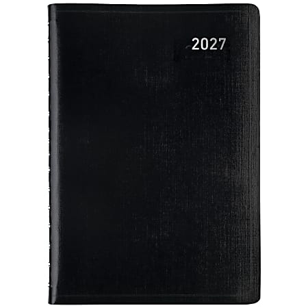 Office Depot Brand Daily Planner, 5" x 8", Black, January 2027 to December 2027, OD00010027