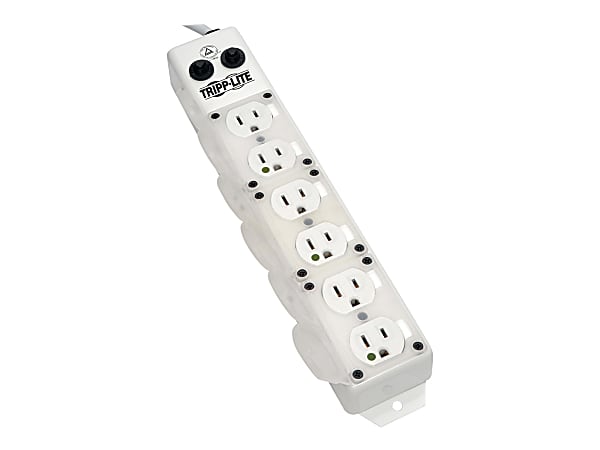 Tripp Lite Safe-IT UL 1363A Medical-Grade Power Strip for Patient-Care Vicinity 6x Hospital-Grade Outlets 15 ft. Right-Angle Cord