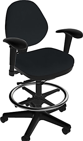 Sitmatic GoodFit Fabric Low Back Task Stool With Sync 46 12 H Black ...