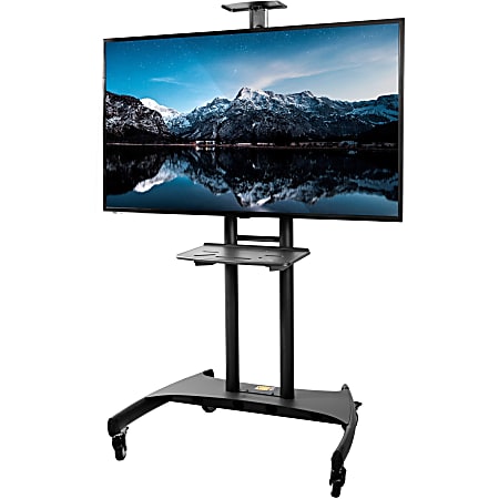 Kanto MTM82PL-S Mobile TV Mount with Adjustable Steel Tray for 50-inch to 82-inch TVs - Up to 82" Screen Support - 200 lb Load Capacity - 91.3" Height x 39.4" Width x 29.2" Depth - Steel - Black