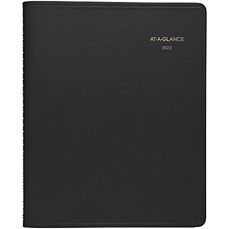 AT-A-GLANCE® 24-Hour Daily Appointment Book Planner, 8-1/2" x 11", Black, January To December 2022, 7021405