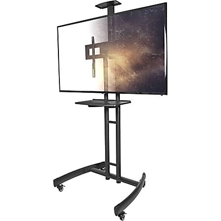 Kanto MTM55PL-S Mobile TV Mount with Adjustable Steel Tray for 32-inch to 55-inch TVs - Up to 55" Screen Support - 80 lb Load Capacity - 76.8" Height x 32.8" Width x 29.5" Depth - Floor - Steel - Black