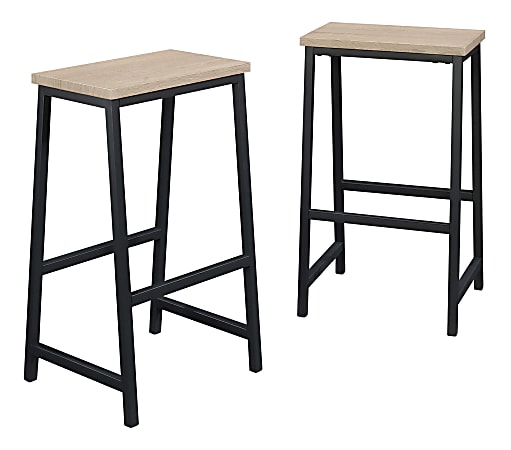 Sauder® North Avenue Counter Height Stools, Charter Oak/Black, Set Of 2 Stools