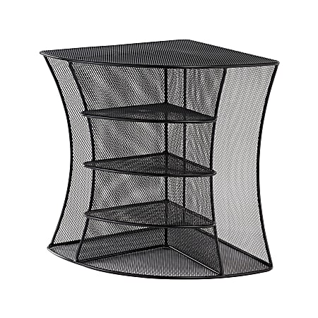 Onyx Mesh Corner Organizer, Six Sections, 15 x 11 x 13, Black