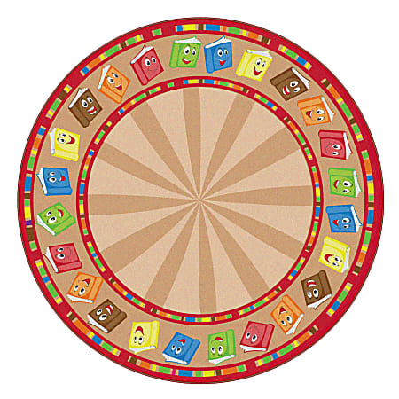 Flagship Carpets Circle Time Books Rug, Round, 6', Calm