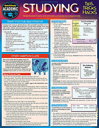 QuickStudy Guide, Studying Tips Tricks &amp; Hacks