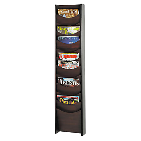 Safco® 12-Pocket Wood Literature Display Rack, Mahogany