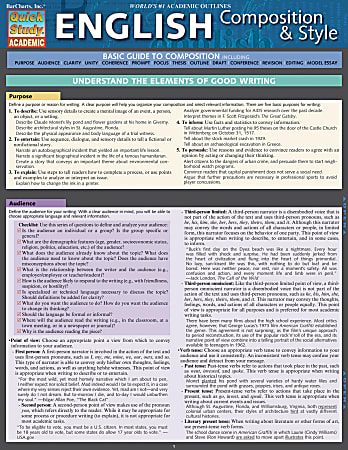 QuickStudy Guide, English Composition & Style