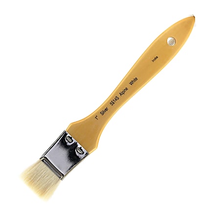 Silver Brush Series 5514S Alpine Paint Brush, 1", Wash Bristle, Goat Hair, Yellow