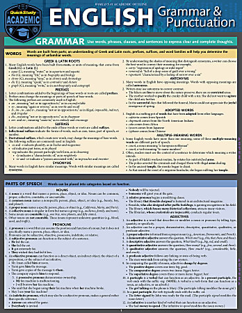 QuickStudy Guide, English Grammar & Punctuation