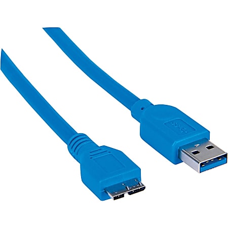 Manhattan SuperSpeed USB A Male/B Male Cable, 2m, Blue, Retail Package - USB3.0 for ultra-fast data transfer rates with zero data degradation