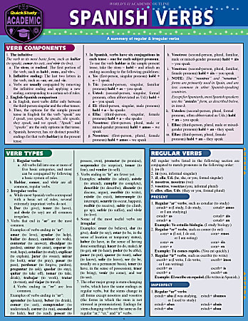 QuickStudy Guide, Spanish Verbs, 2228122
