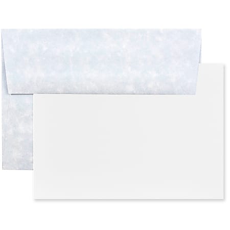 JAM Paper® Stationery Set, 4 3/4" x 6 1/2", 30% Recycled, Light Blue/White, Set Of 25 Cards And Envelopes