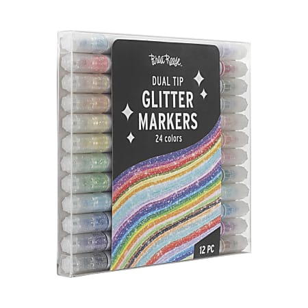 Jewel Tone Glitter Glue Pens - Basic Supplies - 24 Pieces, Assorted