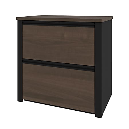Bestar Connexion 30-3/4"W x 19-3/5"D Lateral 2-Drawer File Cabinet, Antigua/Black