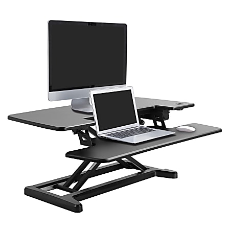 Flexispot EM7MB Electric Sit-Stand Desk Riser, 35-13/16" x 24", Black