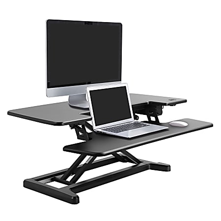 Flexispot EM7MB Electric Sit-Stand Desk Riser, 35 13/16" x 24", Black