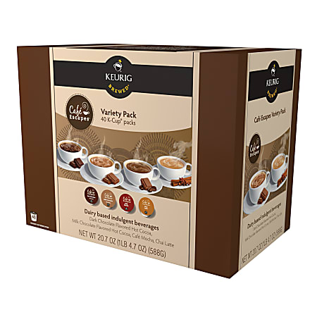 Café Escapes™ Variety Pack K-Cups®, 0.4 Oz., Box Of 40