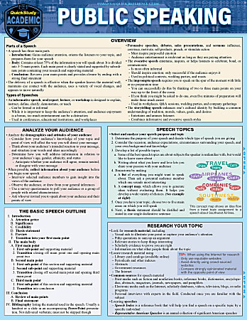 QuickStudy Guide, Public Speaking, 3224334
