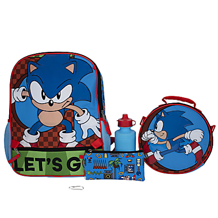 Accessory Innovations Sonic The Hedgehog 5-Piece Backpack Set, Blue