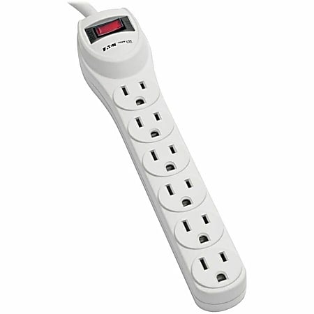 Eaton Tripp Lite Series Surge Protector Power Strip 120V 6 Outlet 2' Cord 180 Joule - Surge protector - AC 120 V - output connectors: 6 -  - TLP602